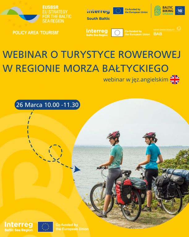 26 marca, w godzinach 10.00-11.30 webinar dotyczący turystyki rowerowej